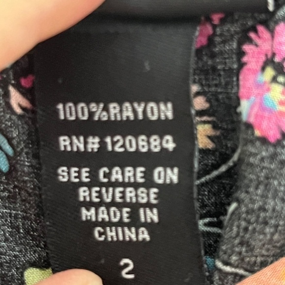 Torrid Top Women 18 Black Tank Floral Ruffle Feminine Whimsigoth Fairy Boho 80s - Picture 8 of 14